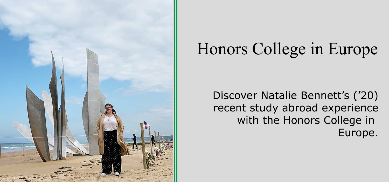 Natalie Bennett standing on Omaha Beach