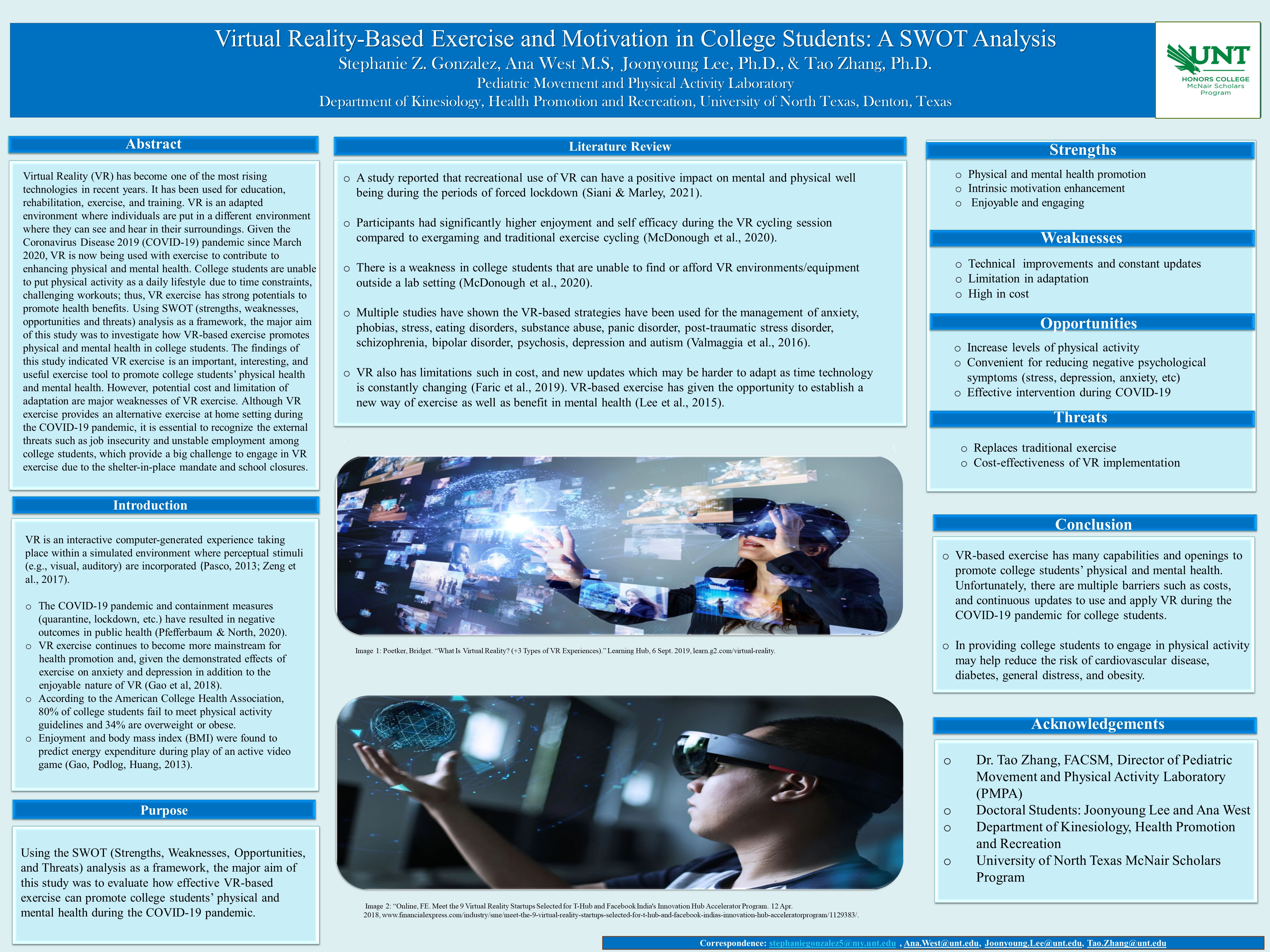 Virtual Reality-Based Exercise and Motivation in College Students – SWOT Analysis