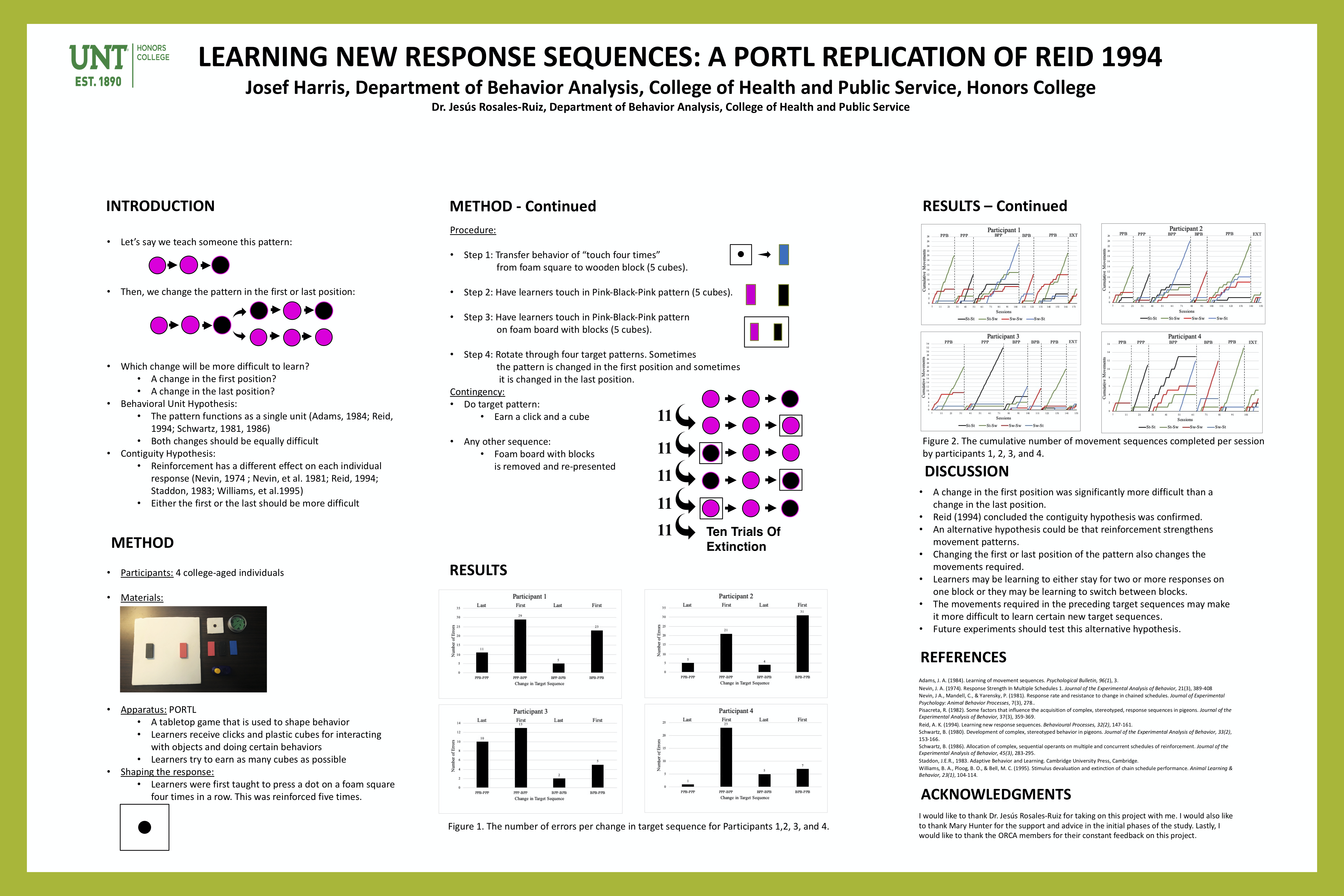 LEARNING NEW RESPONSE SEQUENCES: A PORTL REPLICATION OF REID 1994