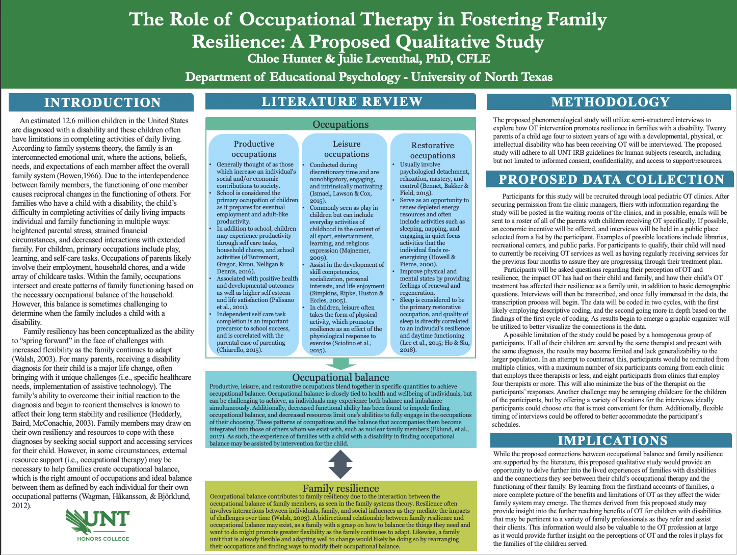The Role of Occupational Therapy in Fostering Family Resilience: A Proposed Qualitative Study