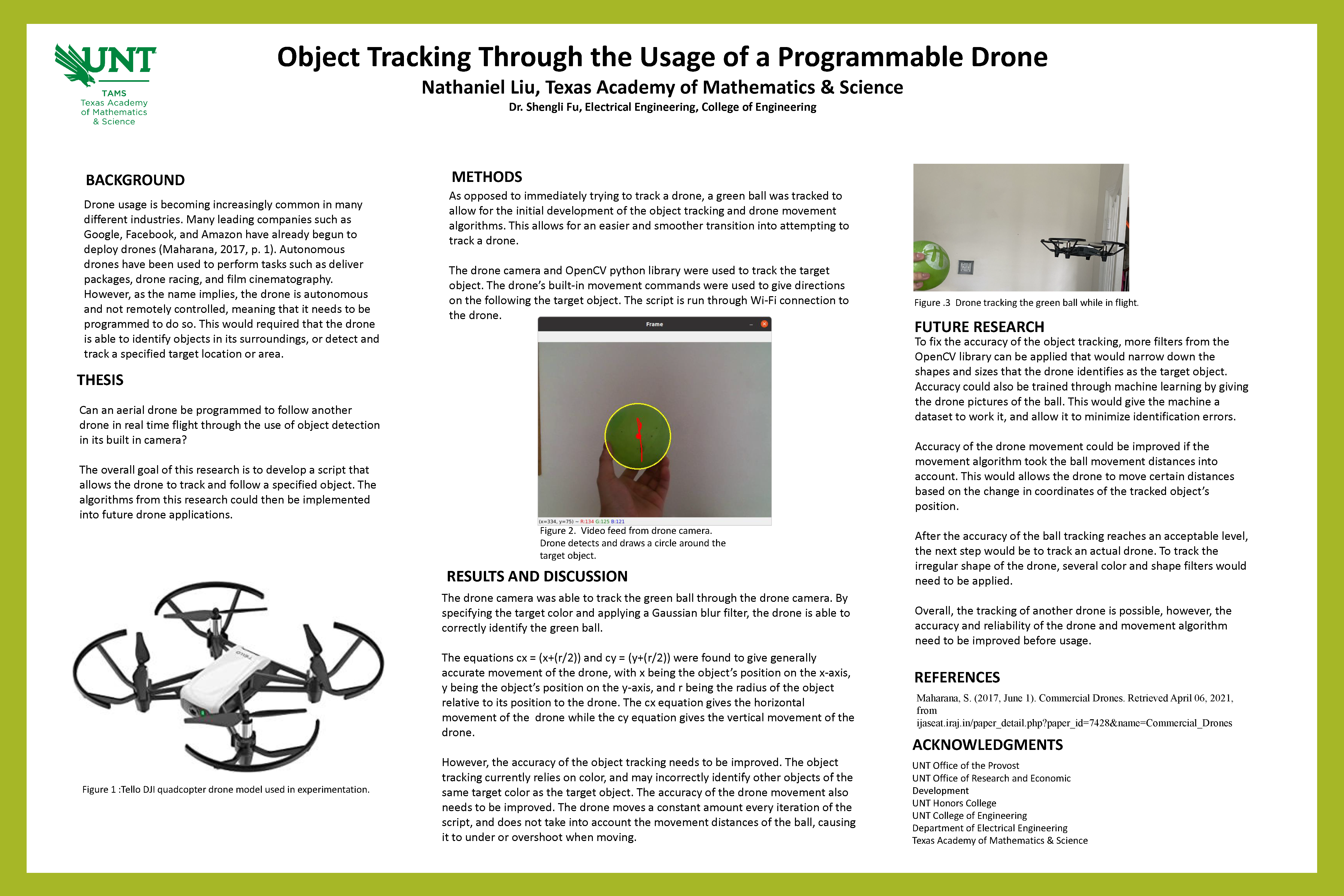 Object Tracking Through the Usage of a Programmable Drone