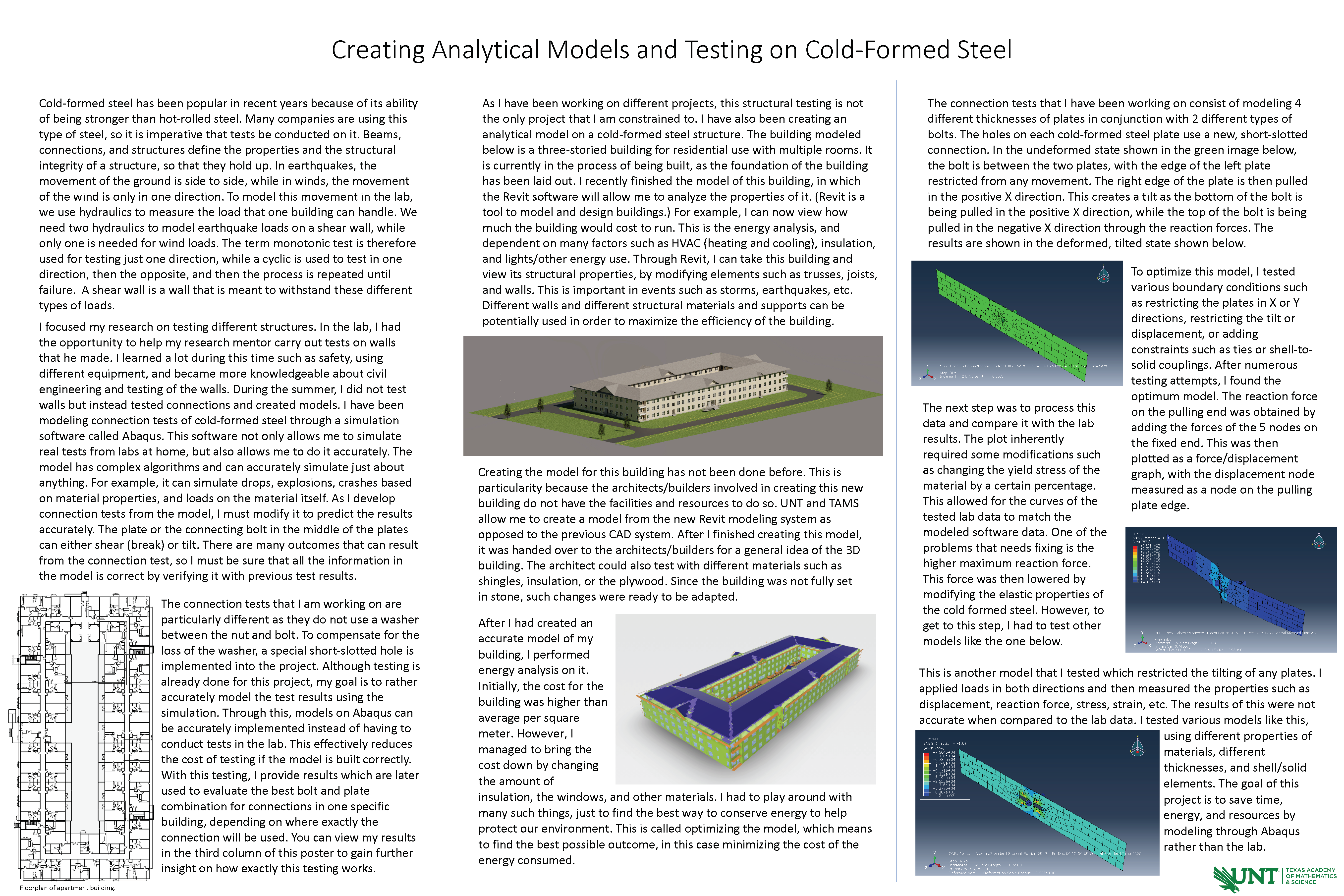 Creating Analytical Models and Testing on Cold-Formed Steel