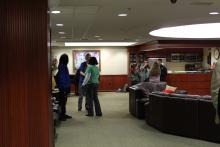 Several students congregated in the Honors Hall lounge