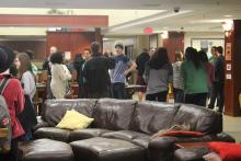 Students gathered in the Honors Hall lounge
